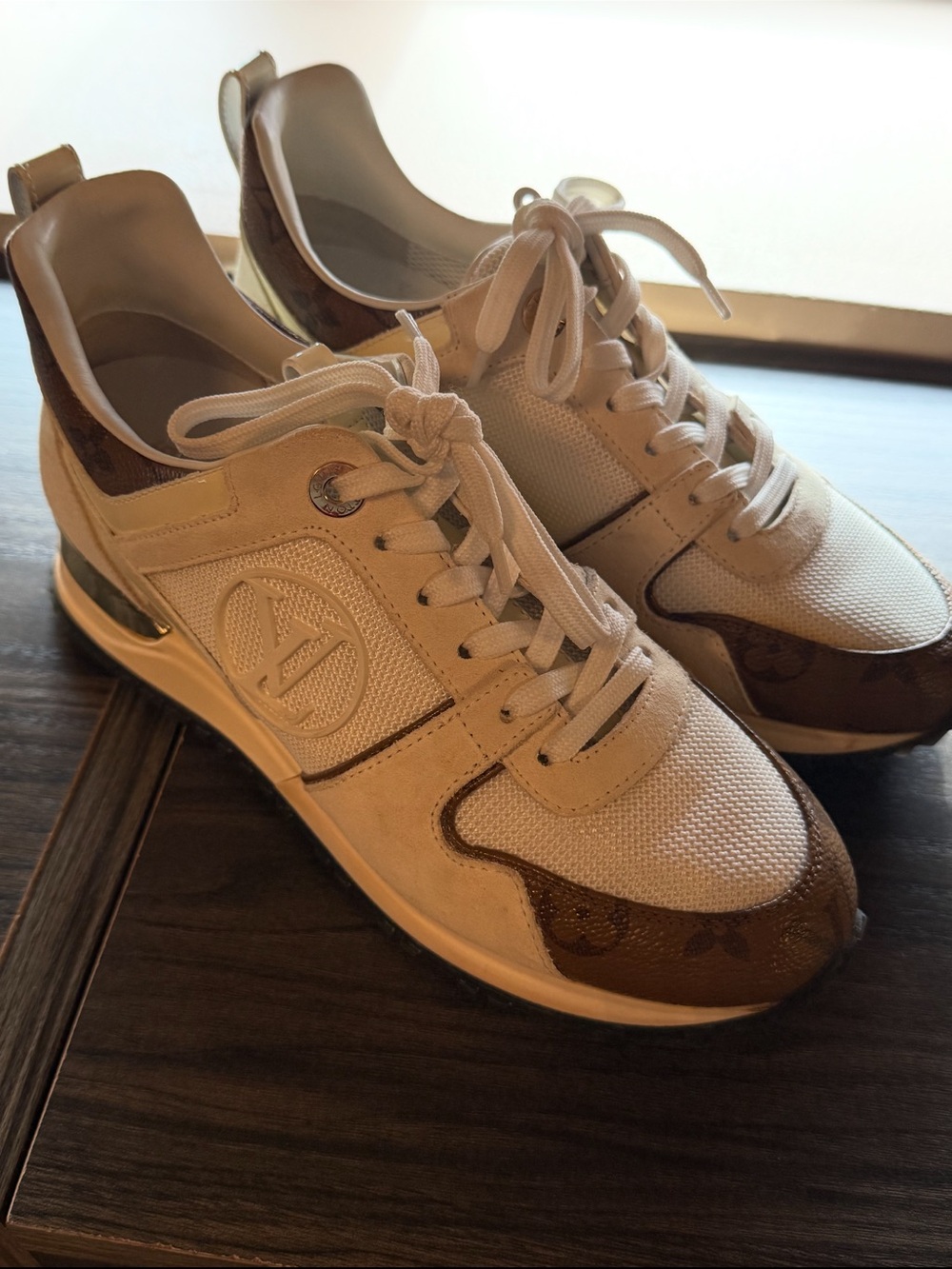 Louis Vuitton Run Away Sneaker White Monogram  Women size 36